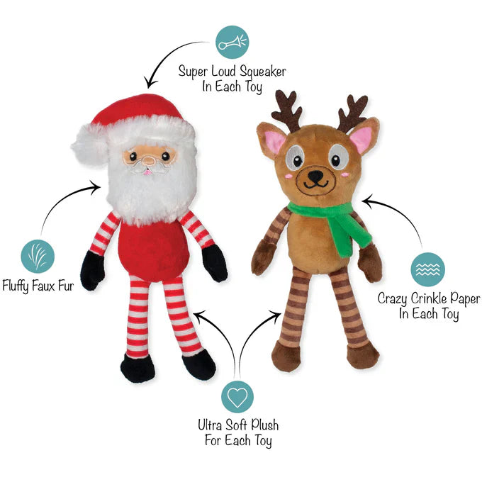 Fringe Dog Toy Holiday Friends At Frost Sight