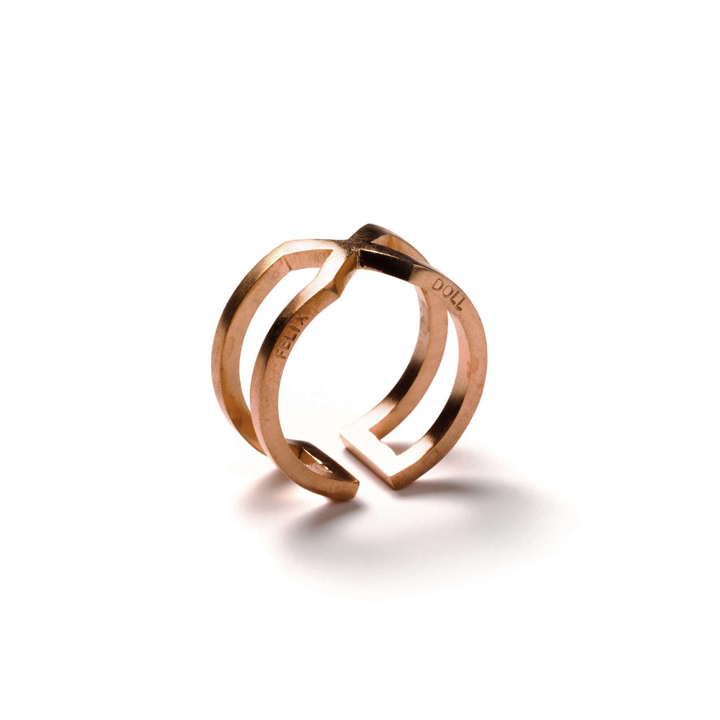 B 226 - Round X Ring - Rosegold